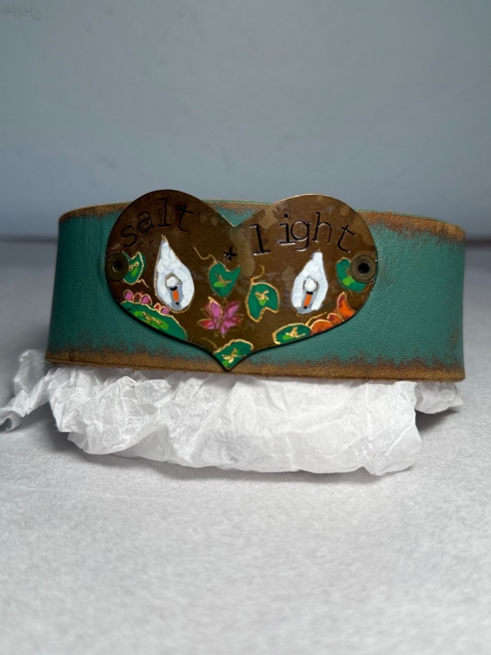 NEW Farmgirl Paints "Salt + Light" Leather Cuff Bracelet